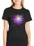Vibrant Splatter Graphic T-Shirt - Black
