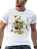 Floral Skeleton Graphic T-Shirt - Botanical Death Tee
