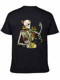 Floral Skeleton Graphic T-Shirt - Botanical Death Tee