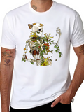 Floral Skeleton Graphic T-Shirt - Botanical Death Tee