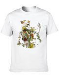 Floral Skeleton Graphic T-Shirt - Botanical Death Tee