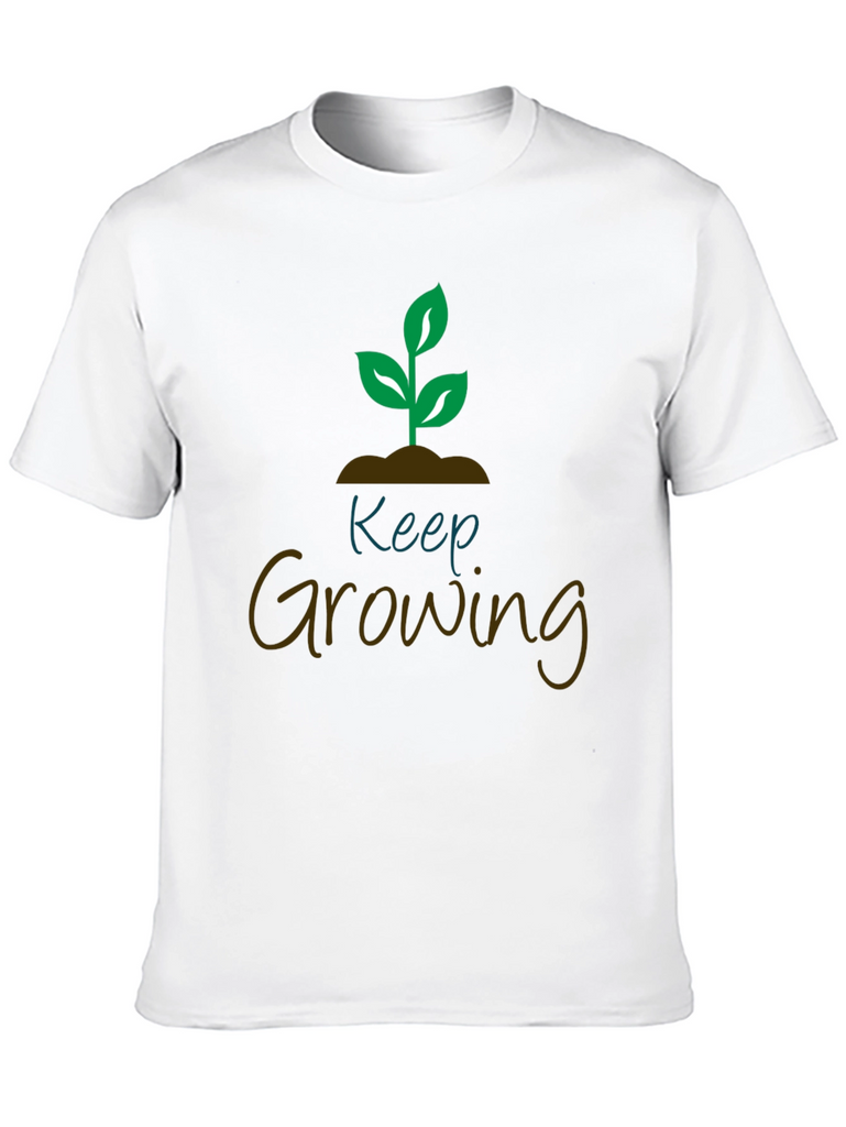 Keep Growing Graphic Print Black T-Shirt