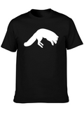 Fox Silhouette Graphic Tee - Black Cotton T-Shirt