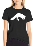 Fox Silhouette Graphic Tee - Black Cotton T-Shirt