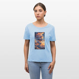 Celestial Woman Cloud Formation at Golden Sunset