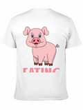 Funny Pig Eating Cartoon Graphic T-Shirt