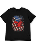 American Flag Eagle Graphic Tee - Patriotic Style