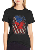 American Flag Eagle Graphic Tee - Patriotic Style