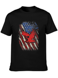 American Flag Eagle Graphic Tee - Patriotic Style