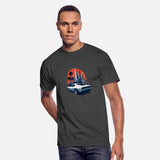 Cityscape Sunset Cruise - Sport Car T-Shirt Design