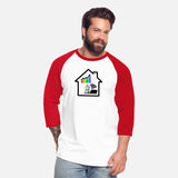 Colored graph young man on laptop at home