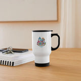 Colorful Graphic of Santorini in Greece