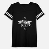 Compass with world map, cardinal points of earth