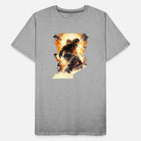 cool snowboarder riding through the powder