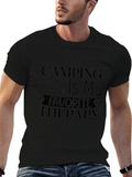 Camping Is My Therapy Black T-Shirt