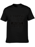 Camping Is My Therapy Black T-Shirt