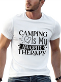 Camping Is My Therapy Black T-Shirt