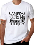Camping Is My Therapy Black T-Shirt