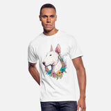 Cute Bull Terrier Flower Crown Pet Dog Breed Flora