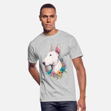 Cute Bull Terrier Flower Crown Pet Dog Breed Flora