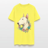Cute Bull Terrier Flower Crown Pet Dog Breed Flora