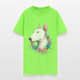 Cute Bull Terrier Flower Crown Pet Dog Breed Flora