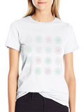 Snowflake Pattern Black Crew Neck T-Shirt