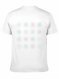 Snowflake Pattern Black Crew Neck T-Shirt