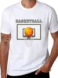 Basketball Graphic Tee | Black Cotton T-Shirt