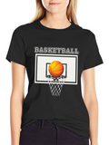 Basketball Graphic Tee | Black Cotton T-Shirt