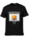 Basketball Graphic Tee | Black Cotton T-Shirt