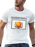 Basketball Graphic Tee | Black Cotton T-Shirt