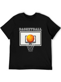 Basketball Graphic Tee | Black Cotton T-Shirt