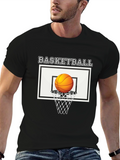 Basketball Graphic Tee | Black Cotton T-Shirt
