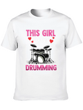 This Girl Loves Drumming T-Shirt - Music Lover Tee