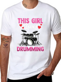 This Girl Loves Drumming T-Shirt - Music Lover Tee