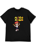 2022 Boy Cartoon Graphic Tee - Black