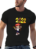 2022 Boy Cartoon Graphic Tee - Black