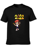 2022 Boy Cartoon Graphic Tee - Black
