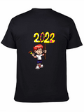 2022 Boy Cartoon Graphic Tee - Black