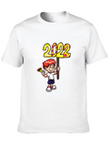2022 Boy Cartoon Graphic Tee - Black