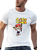 2022 Boy Cartoon Graphic Tee - Black