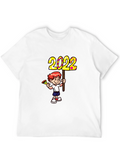2022 Boy Cartoon Graphic Tee - Black