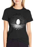 Egg in Galaxy Black T-Shirt