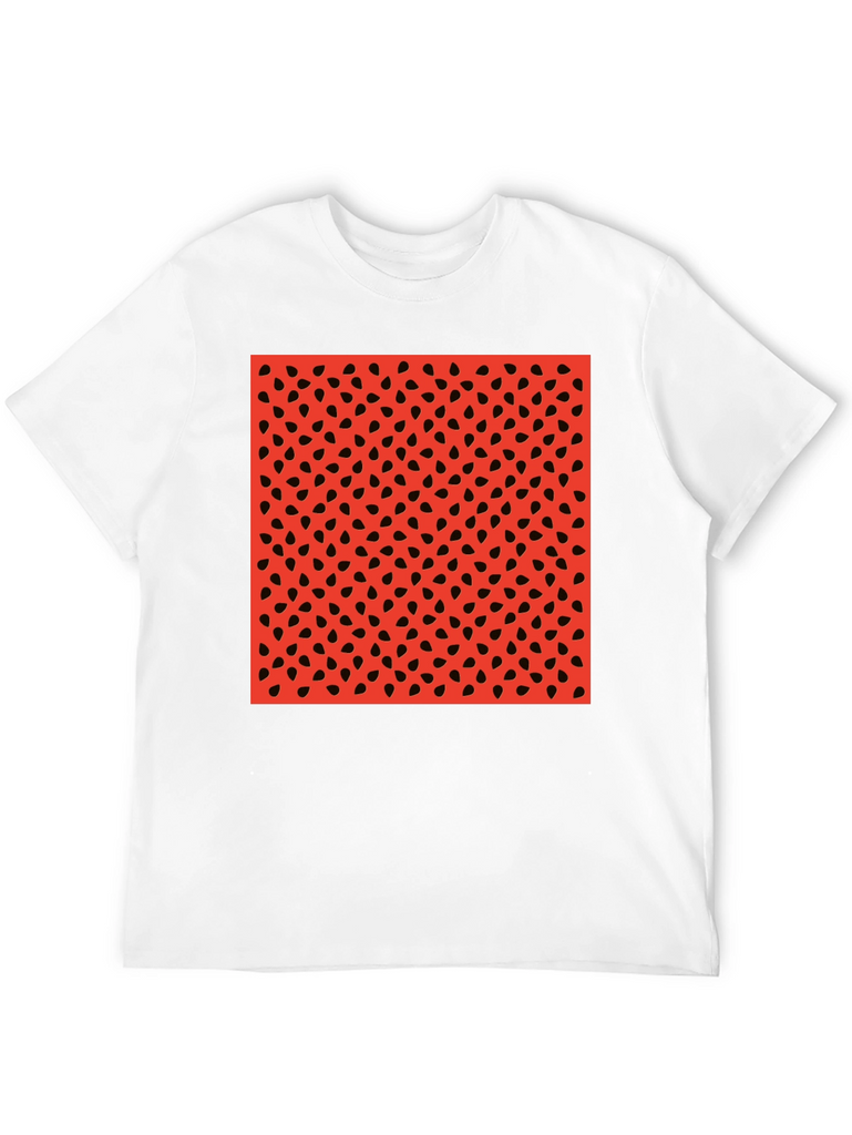 Funky Watermelon Seed Pattern Black T-Shirt