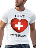 I Love Switzerland Heart Flag Graphic T-Shirt
