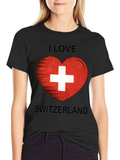 I Love Switzerland Heart Flag Graphic T-Shirt