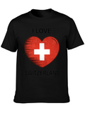 I Love Switzerland Heart Flag Graphic T-Shirt