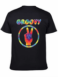 Groovy Tie-Dye Peace Sign Black T-Shirt