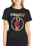 Groovy Tie-Dye Peace Sign Black T-Shirt